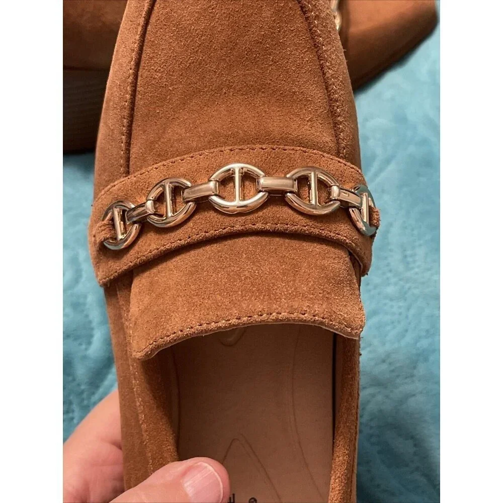 Alex Marie Women's Farin Loafer Pilgrim Heels , Shoes Brown Leather Suede Sz 8.5 - Picture 15 of 16